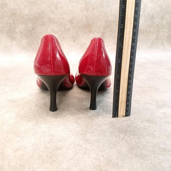 Apt. 9 Womens Kendal Size 7 Red Slip On Peep Toe Patent Heel Pumps - Picture 5 of 9